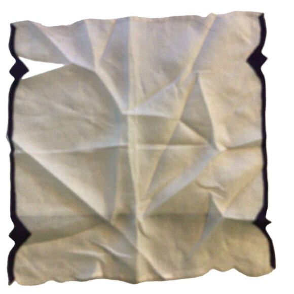 Vtg Scalloped Edge Handkerchief Applique Power Dress Pocket Square Purple White - Picture 6 of 7